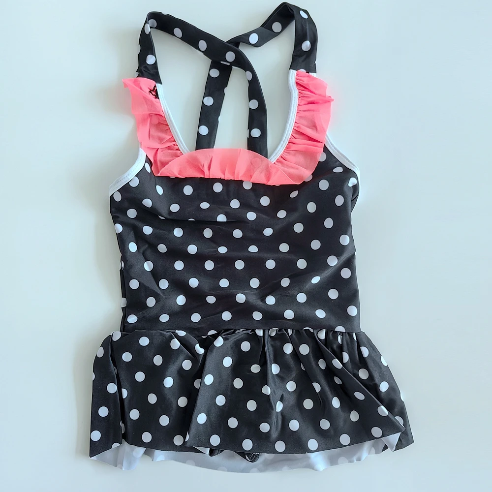 SWIMMART 6-10T Kids Swimwear Dot Print Mini Flounce Cute Girl Beachwear Children Swimming Bath Suits Toddler Teenage Swimsuit