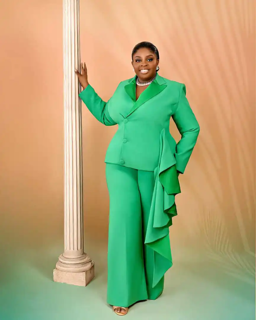 Plus Size Women Blazer Party Dresses Celebrity Single Breasted Jacket Designed Ruffles Casual Customized Prom Dress