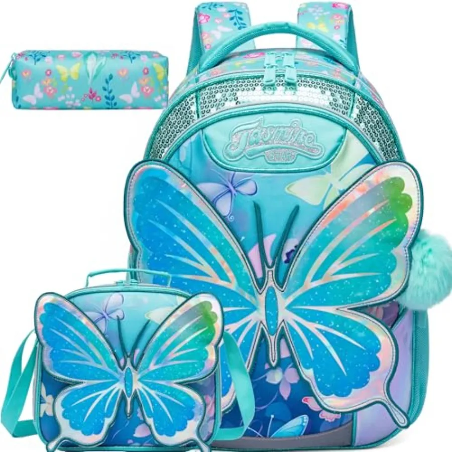 

Meetbelify Backpacks for Girls School Bag Cute Girls Backpacks Ages 8-10 with Lunch Box Bookbag Set Travel Backpack for Element