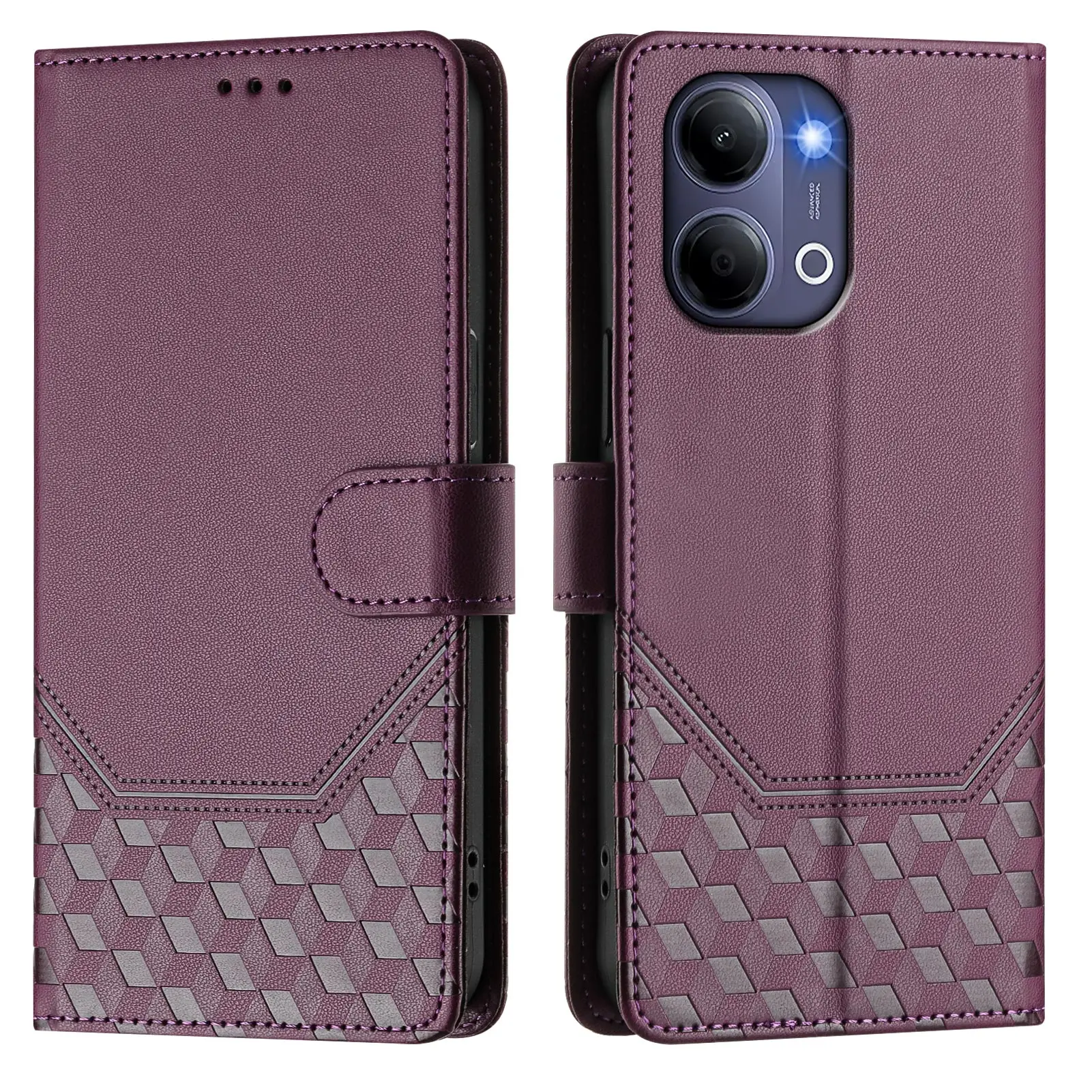 Etui z klapką na telefon VIVO Y21 5G 2026, VIVO Y 21 2021, Y21d, Y21s, Y21e, Y21t 4G, klasyczne tłoczone skórzane etui portfelowe na tył telefonu — zdjęcie produktu 6