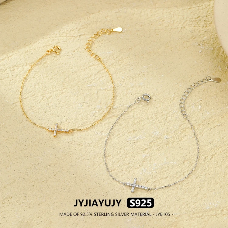 

JYJIAYUJY 100% цельный оригинальный браслет из стерлингового серебра S925 в наличии 14 мм крест модные ювелирные изделия подарок на каждый день JYB105