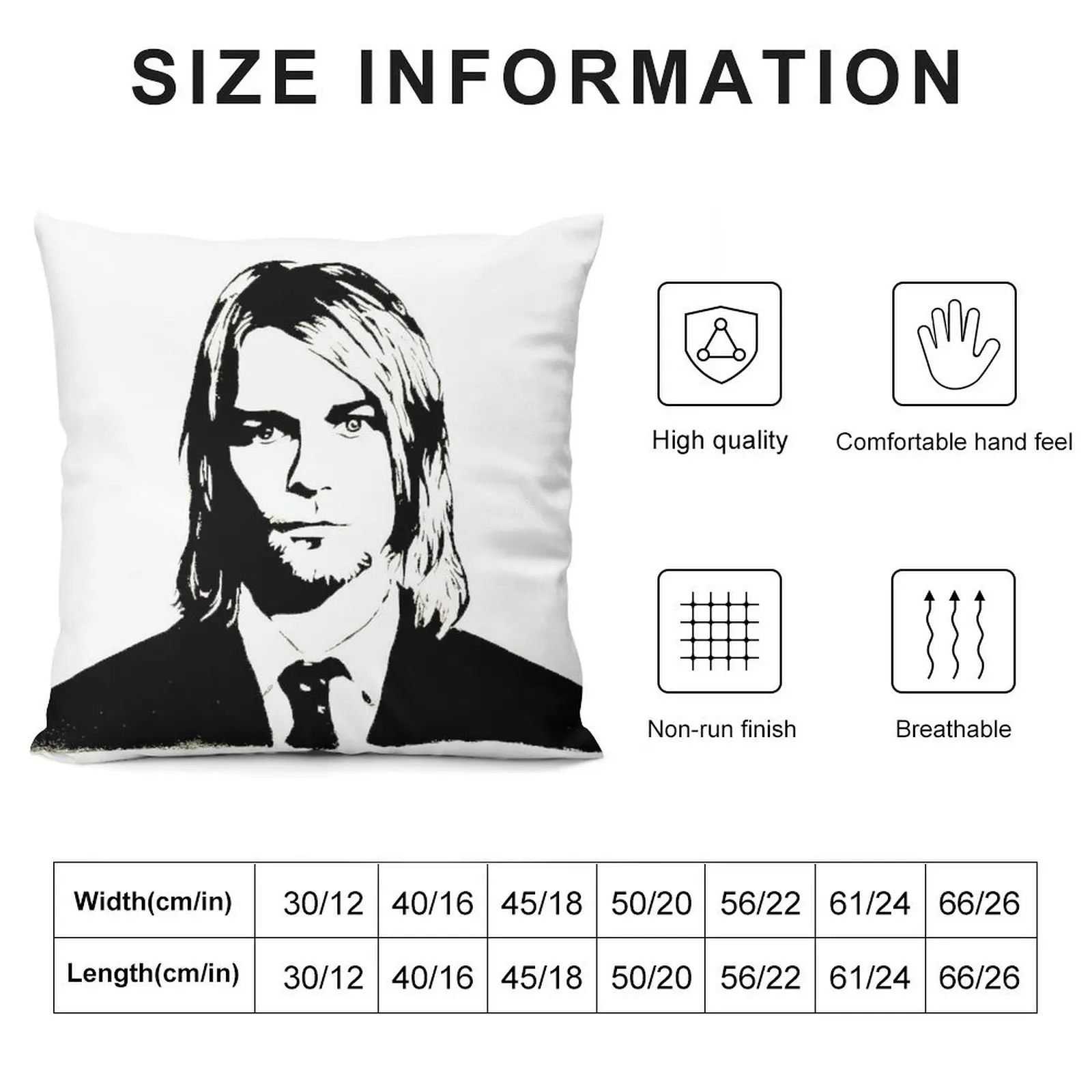 Kurt Cobain Throw Pillow Sitting Cushion Cushion Child Pillowcases Cushions pillow