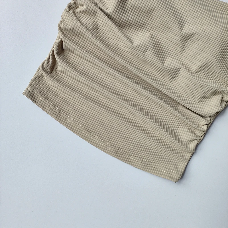 Kleines Neckholder-Top für Damen mit gerafftem Rücken, Sport-Lingerie, integriertes Yoga-Oberteil mit Brustpolster – Detail 11