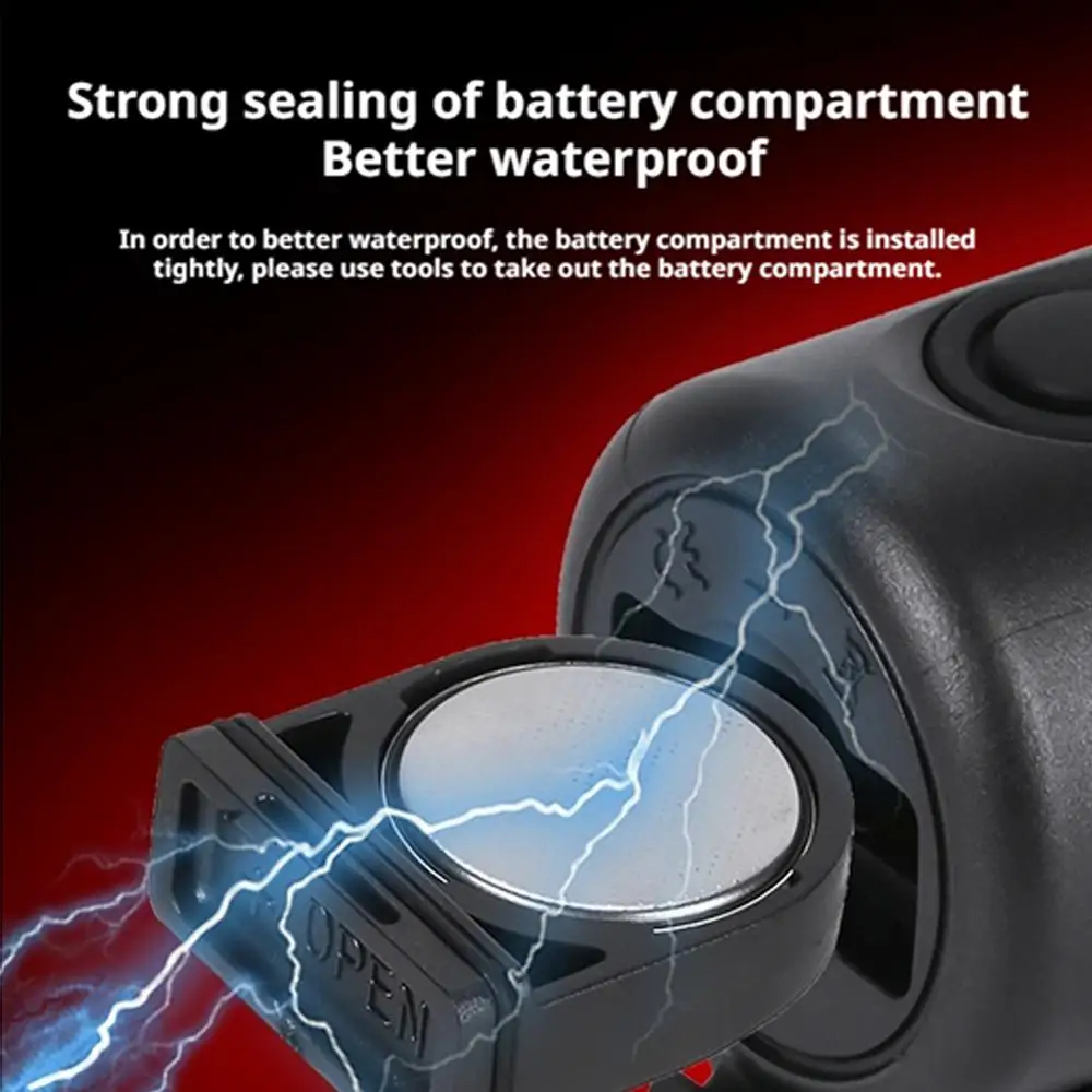 Buzina eletrônica universal para bicicleta, alarme de aviso de segurança alto, à prova d'água, para mtb, bicicleta de estrada, 120db, guidão