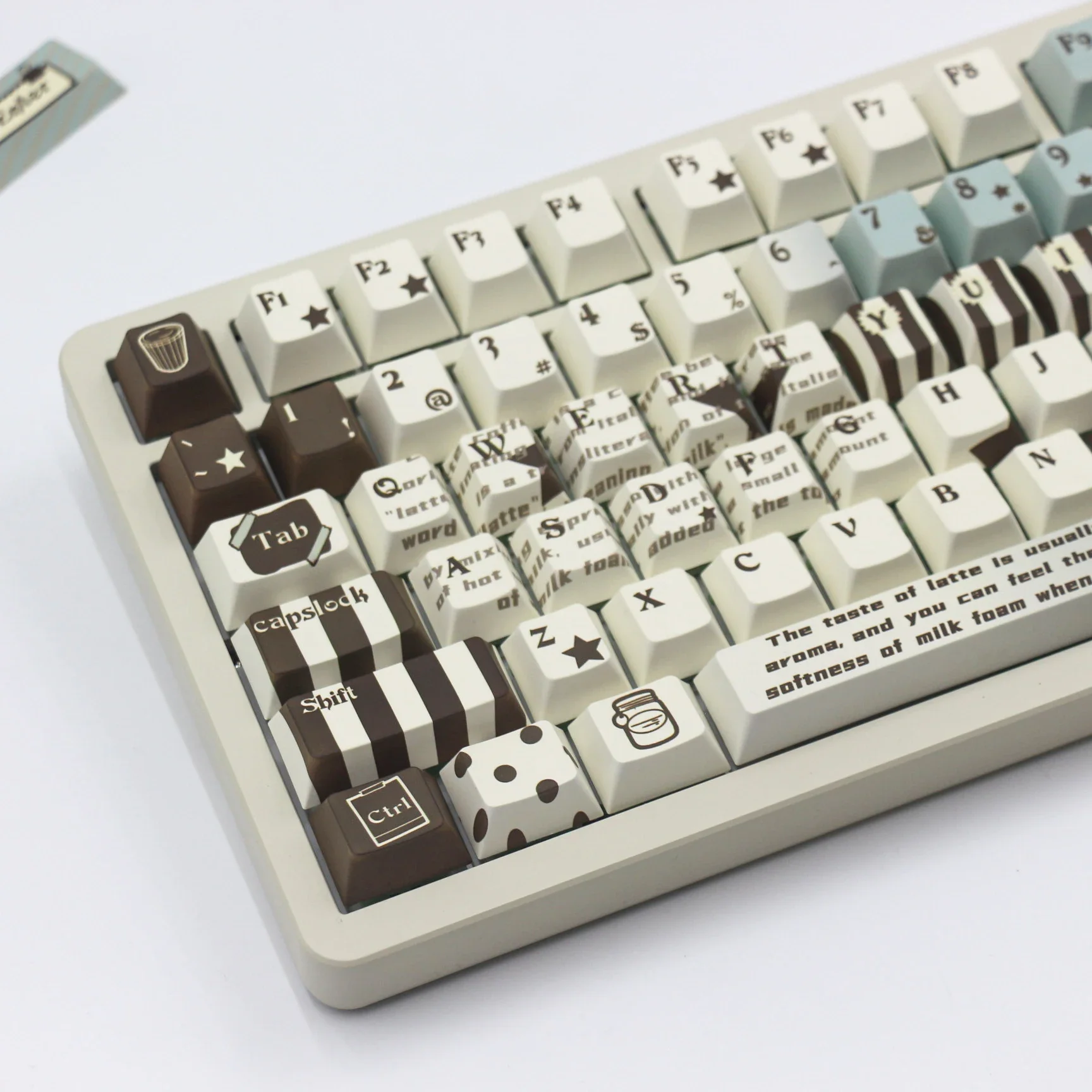 Latte Blu Marrone Materiale PBT XDA Altezza 140 Keycap Tastiera meccanica personalizzata Keycap Originale