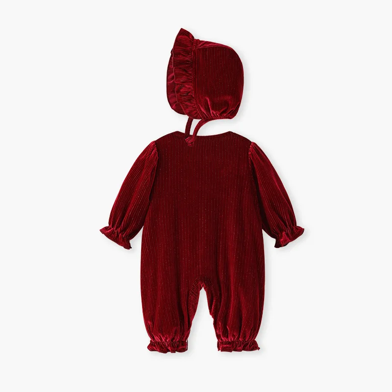 2024 Vintage Toddler Girl Long Sleeves Princess Dress Animal Embroidery Cute Dresses Newborn Christmas Round Neck Romper