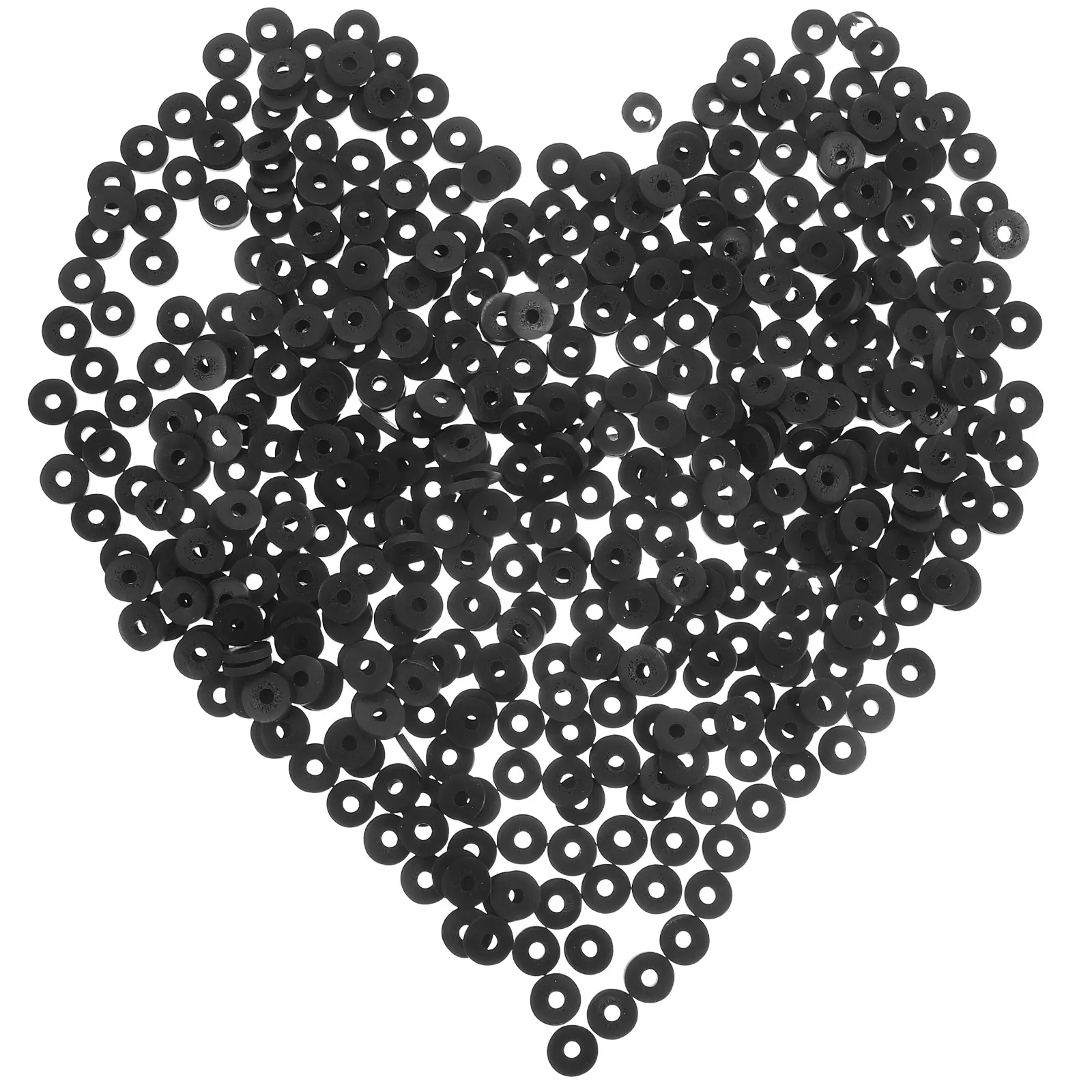 

4 Boxes Polymer Clay Flat Beads for Jewelry Making Black DIY Craft Beads for Bracelets Necklaces Earrings Jewelry Supplies