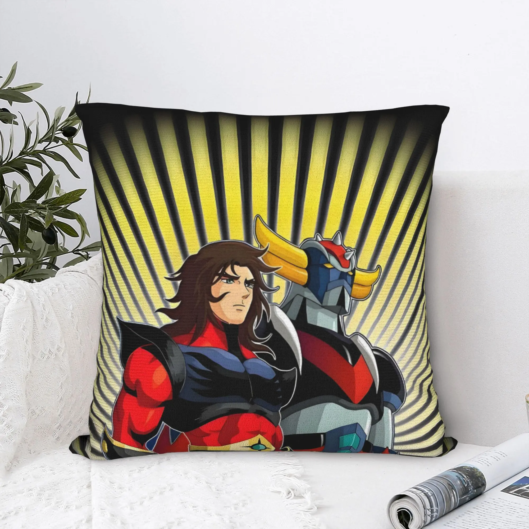 Goldorak Grendizer Goldrake UFO Robot Throw Pillow Sofa Mechanical Warrior Modern Cushion Cover Velvet Pillowcase