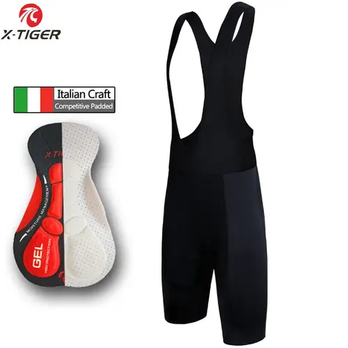 X-TIGER pantalones cortos con pechera para ciclismo, mallas para bicicleta, triatlón, acolchado de Gel 5D, pantalones cortos profesionales de Lycra para bicicleta, pantalones cortos transpirables para ciclismo de montaña para hombre
