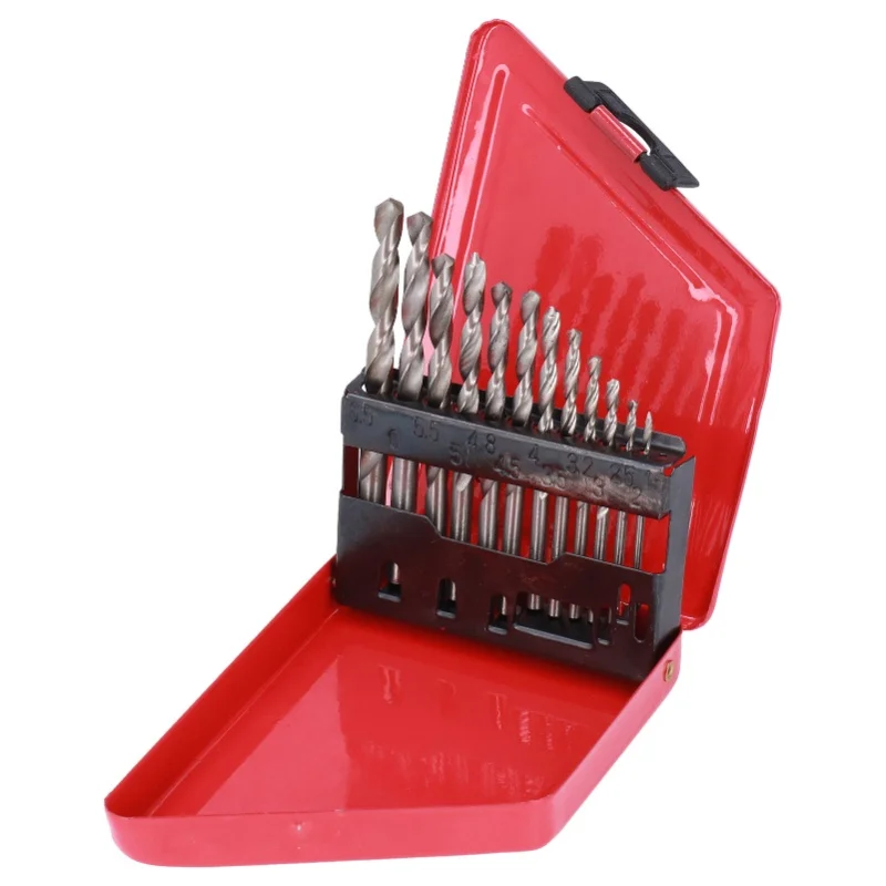 

13Pcs Twist Drill Bits Fast Change HSS For Wood Metal Cutting 1.5-6.5mm Shank With CaseSilver
