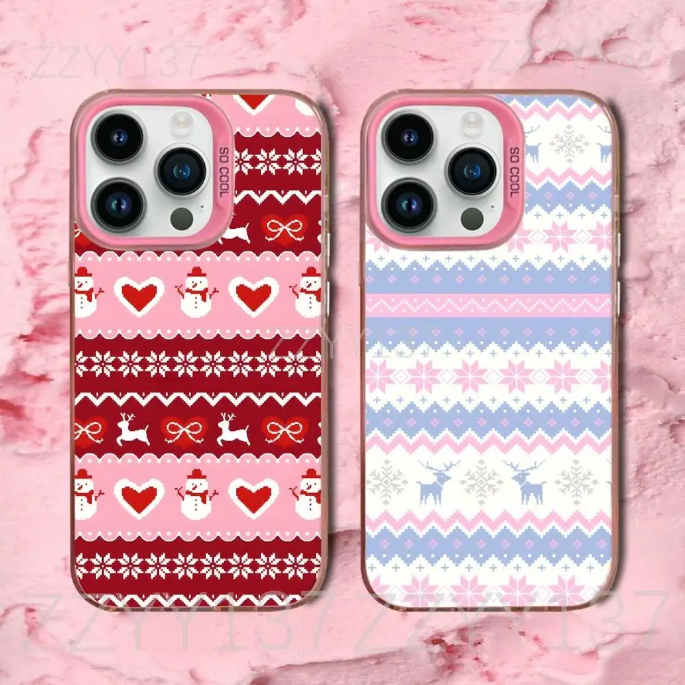 

Christmas Knitted Pattern For iPhone 17,16,15,14,13,12,11,X,8,7,Pro,Max,Plus,SE4,Air,Mini Durable Hard Shell Pink Matte Case