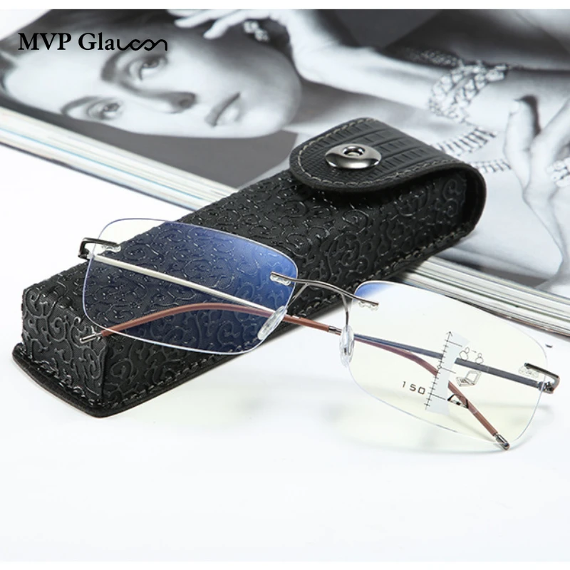 Classic Leather Presbyopic Glasses Case Women Elegant Leather Box Suitable for Narrower Reading Glasses Case Luxury and High-end image 3