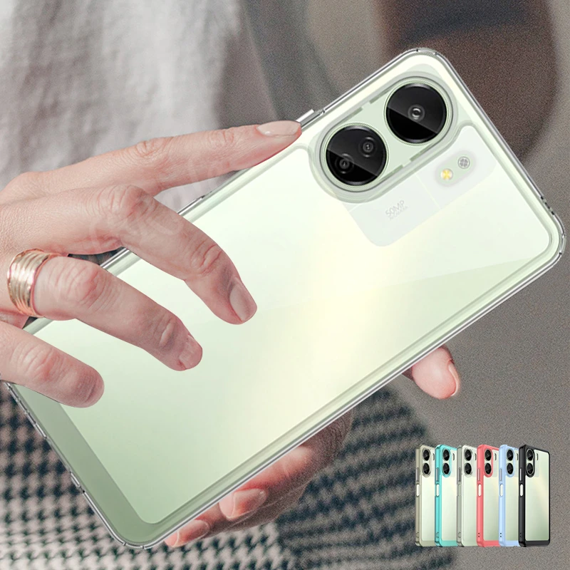 

For Redmi 13C Case Cover Xiaomi Redmi 13C Capas New Shockproof Bumper Hard Clear Transparent Colour For Fundas Redmi 13C Cover