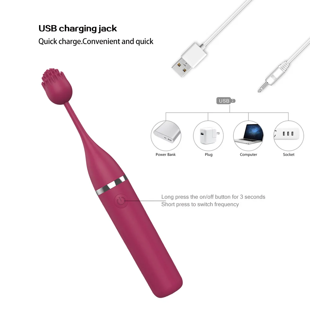 Adult product 3-head charging G-spot vibration female god of war honey bean massage AV stick adult sex toy view 3