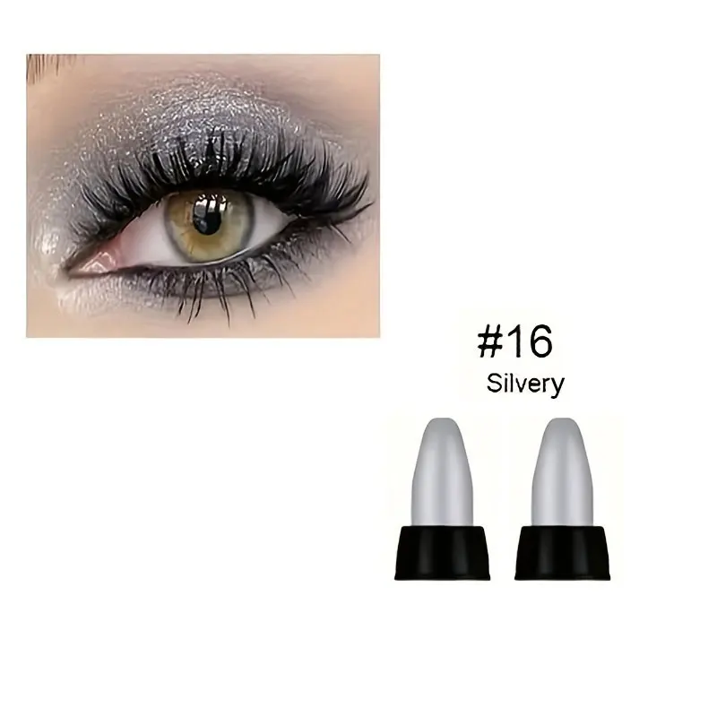 16-kleuren parelmoer eyeliner, kleur glitter waterdichte langdurige oogmake-up niet-vlekkende eyeliner - afbeelding 1