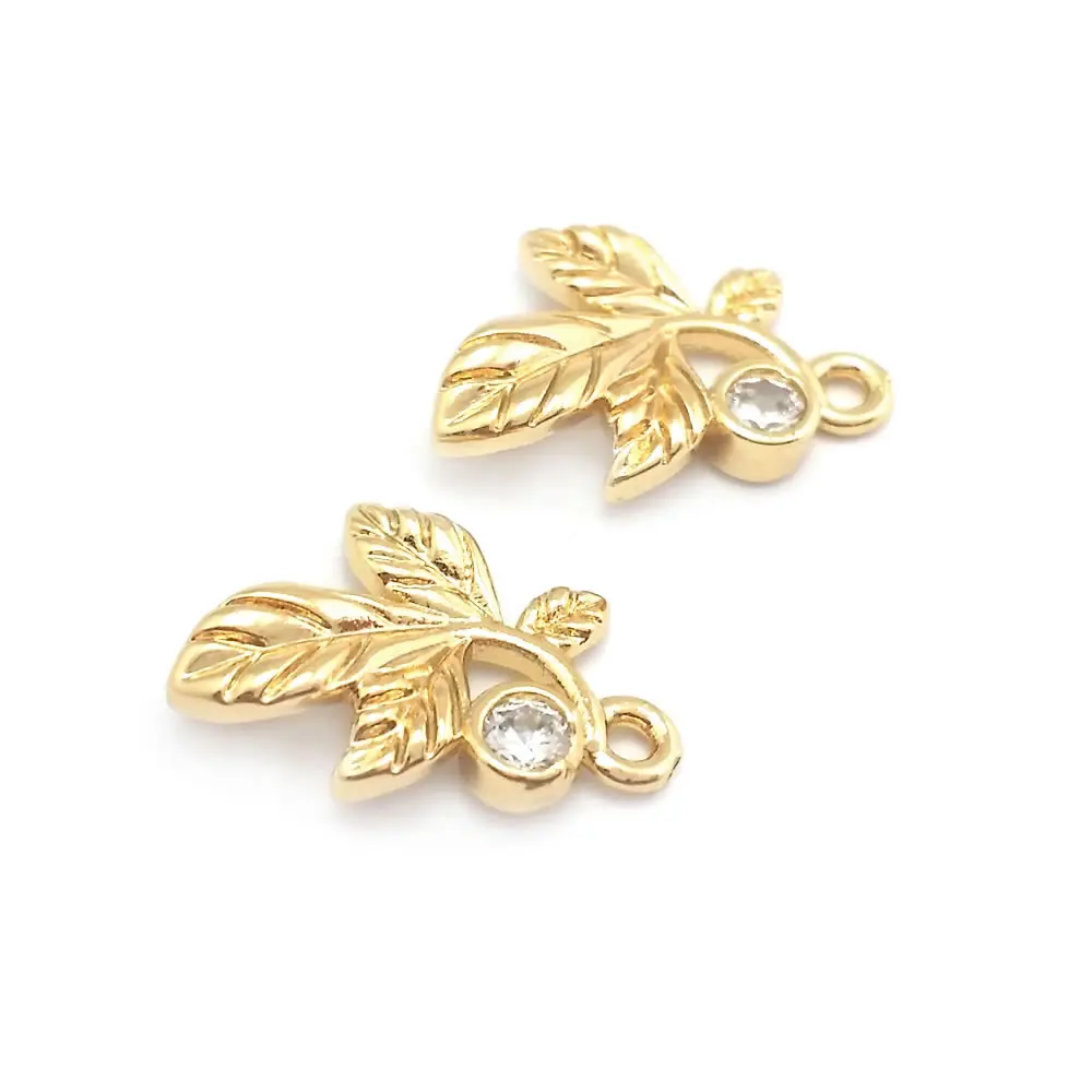 20PCS 18K Gold Color Tree Leaf Leaves Charms Pendants High Quality Necklace Earrings Diy Accessories Rosediy official-website