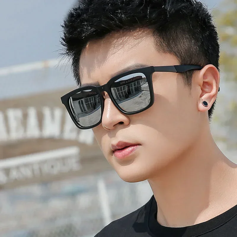 New Polarized Sunglasses Male Sunglasses Trend Korean Version Fishing, Driving Glasses Fashion Square Eyes UV Protection