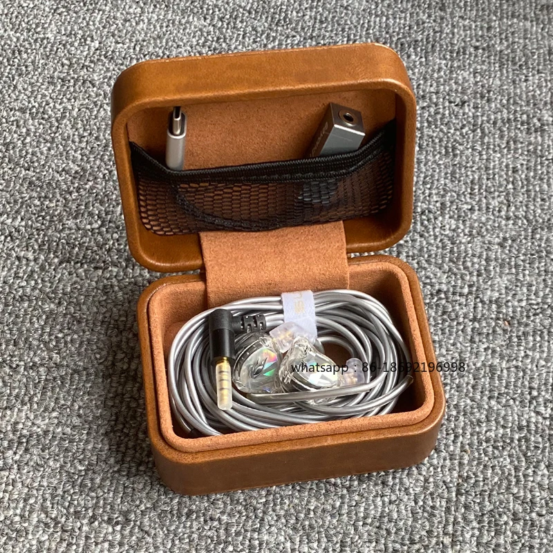 Earphone Storage Bag, Shockproof and Pressure-resistant Box, Portable Protective Case, Leather Multi-purpose Small Box.