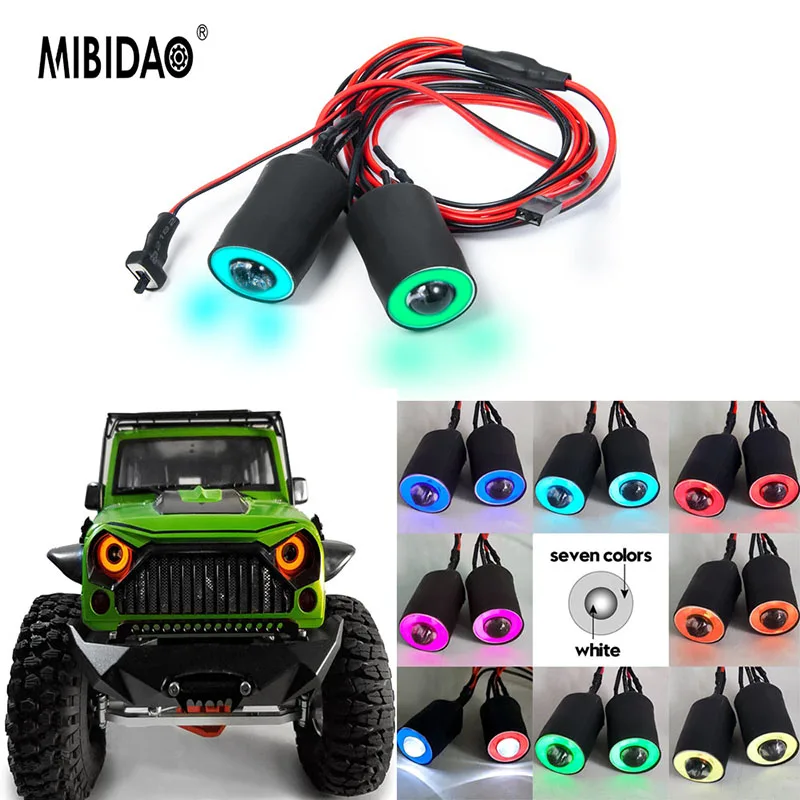 MIBIDAO 4.2V-6V 10mm/13mm/17mm/22mm RC Car LED Light Angel & Demon Eyes Headlight Headlamps for 1/10 RC Crawler Car Truck Parts