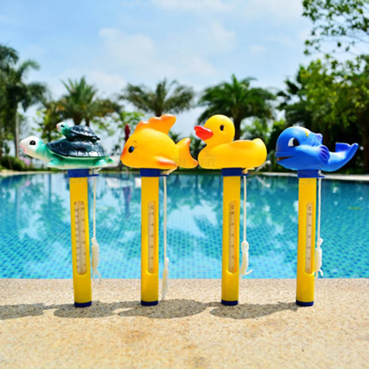 

Fish Shaped Yellow Floating Thermometer Durable Plastic Body for Hot Tub Bath Tub Indoor Outdoor Temperature Reader