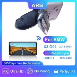 ARB 4K UHD Dash Cam for BMW X3 G01 X3 M G01 & iX3 2018-2024, for Rolls-Royce GHOST 2020-2022, OEM Style with WIFI & Night Vision