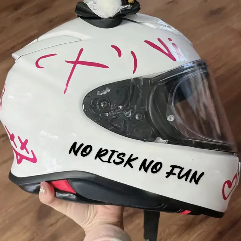 دراجة نارية خوذة Stickers1Piece متعة الإبداعية لا خطر لا متعة مقاوم للماء واقية من الشمس خدش ملصقات الزخرفية ذاتية اللصق