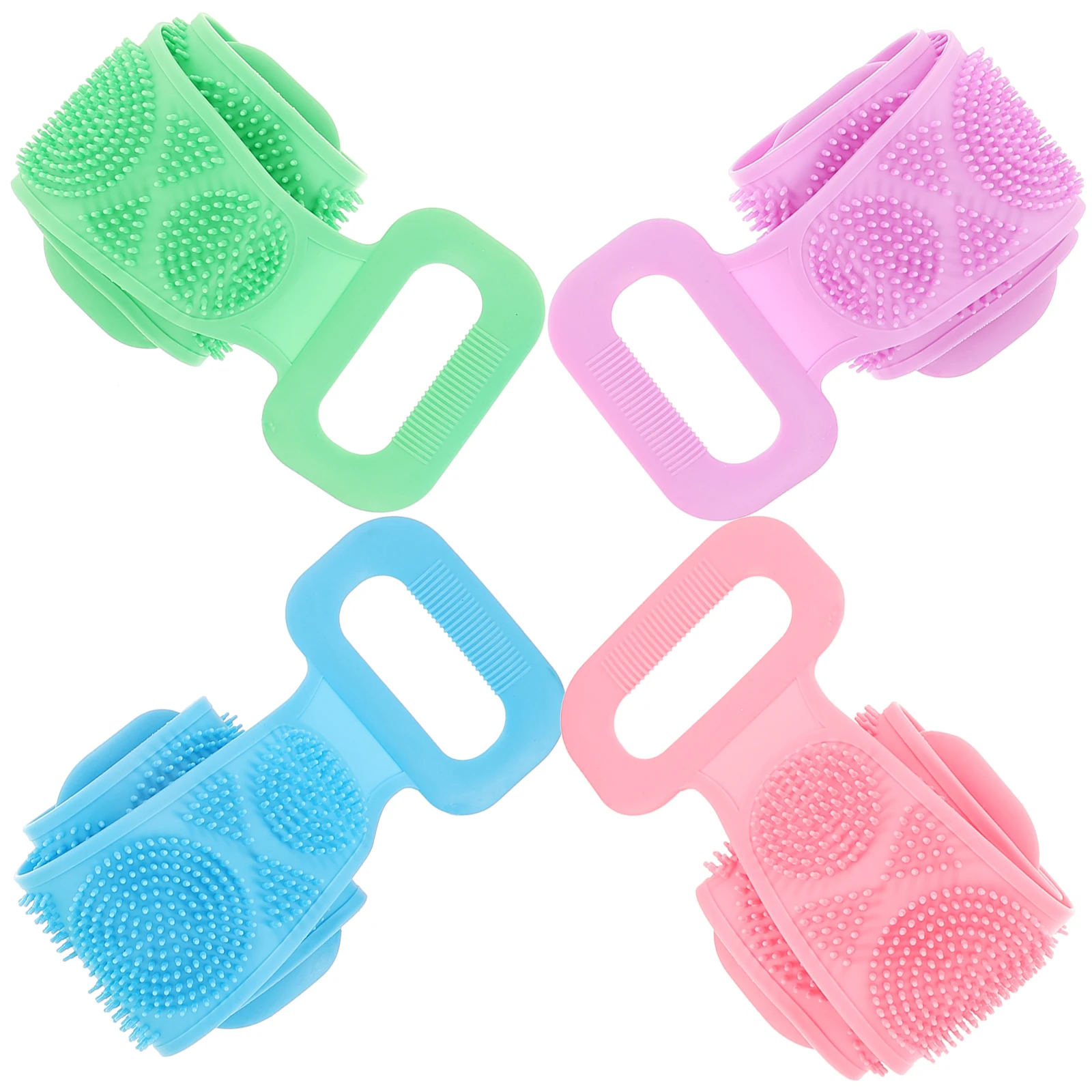 

4pcs 72CM Shower Brush Silicone Bath Towel Back Scrubber Long Exfoliating Body Cleanser For Men Women Bathing Accessories