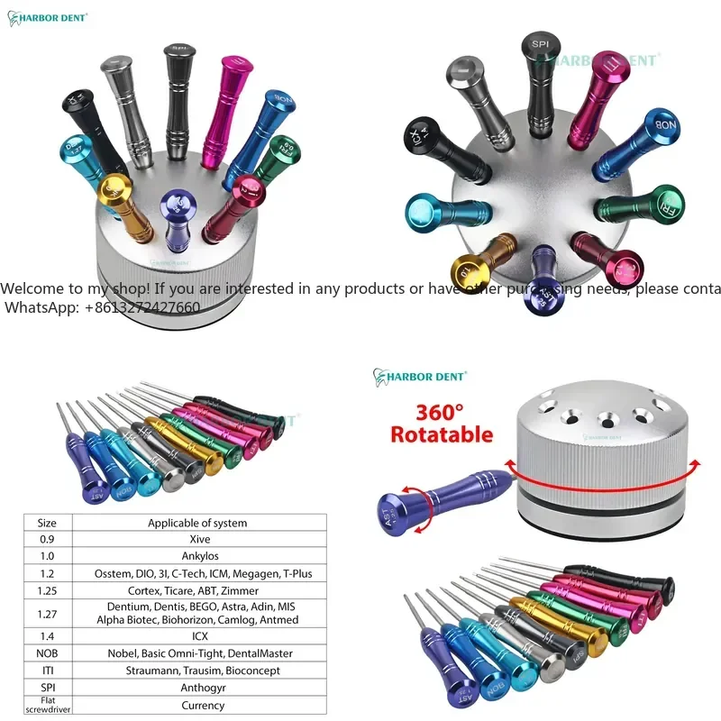 

9Pcs Screwdriver Kit Stainless Steel Micro Screw Driver Orthodontic Instrument Lab Abutment Tool