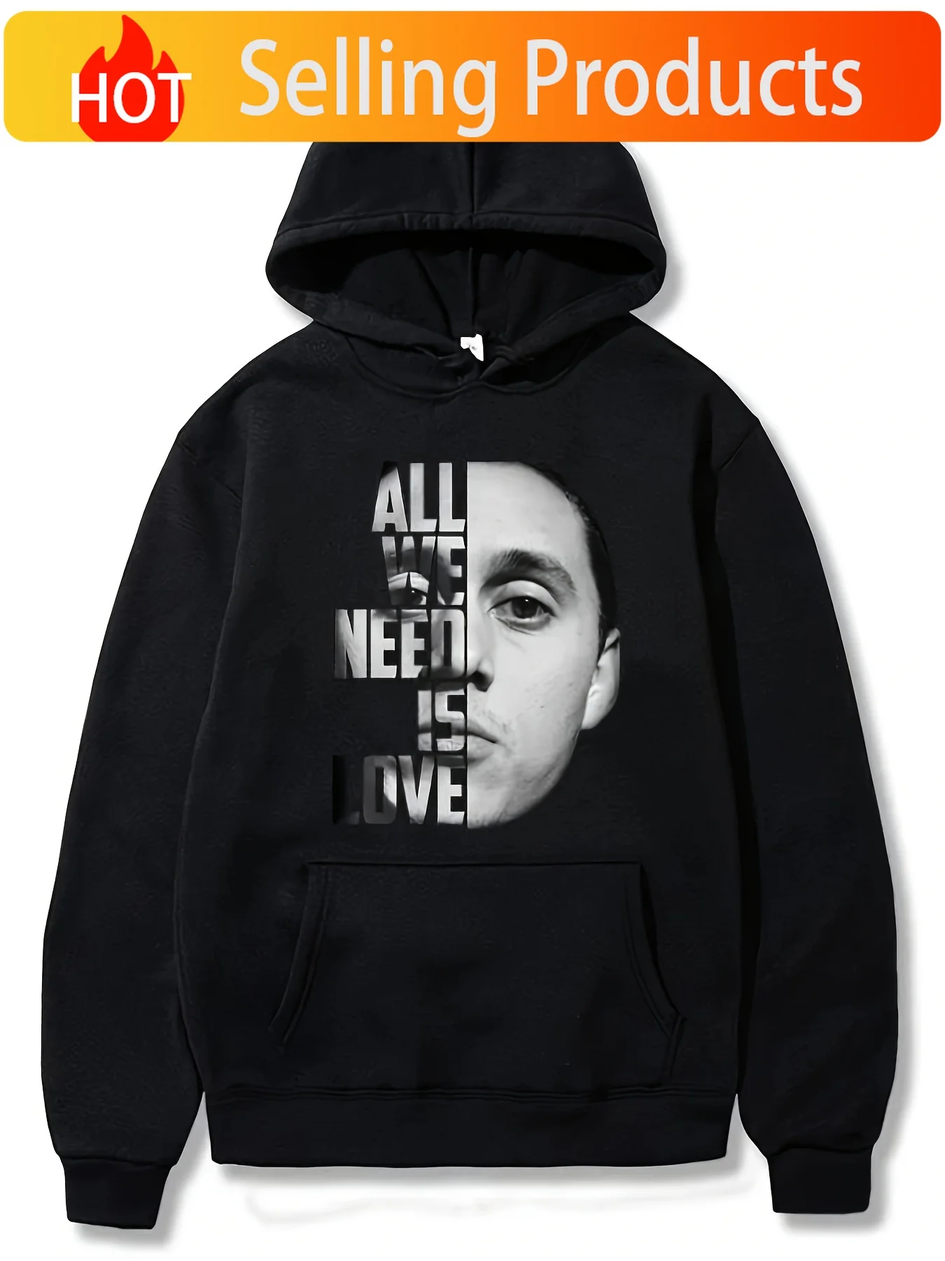 Hoodies Men'S Fashion Rapper Pattern Print Sweatshirt Casual Harajuku Streetwear Tracksuit Hooded Pullover