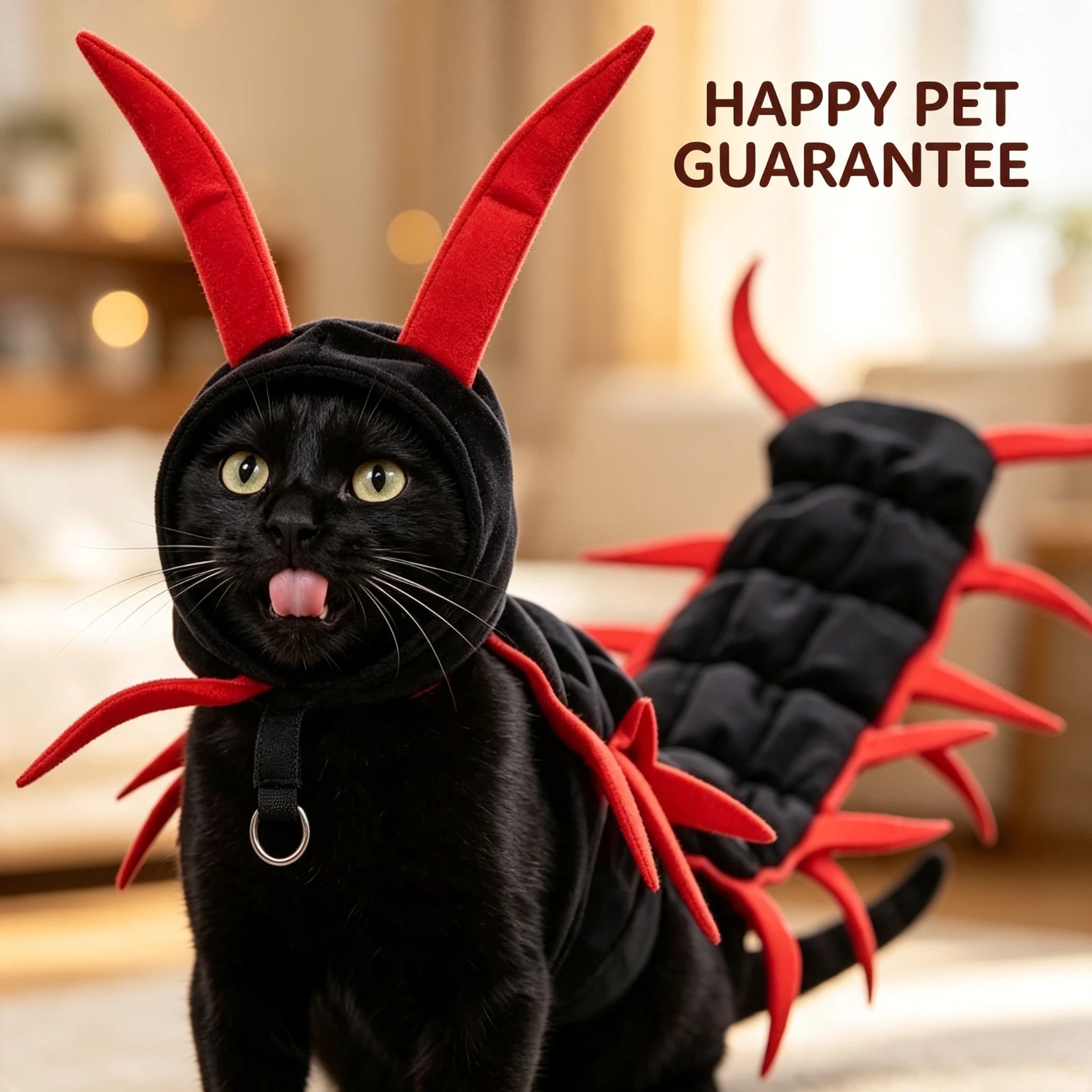 Halloween Pet Costume Cat Dog Centipede Outfit Black Spiky Cosplay Apparel Fancy Dress Party Gift For Small Medium Animals