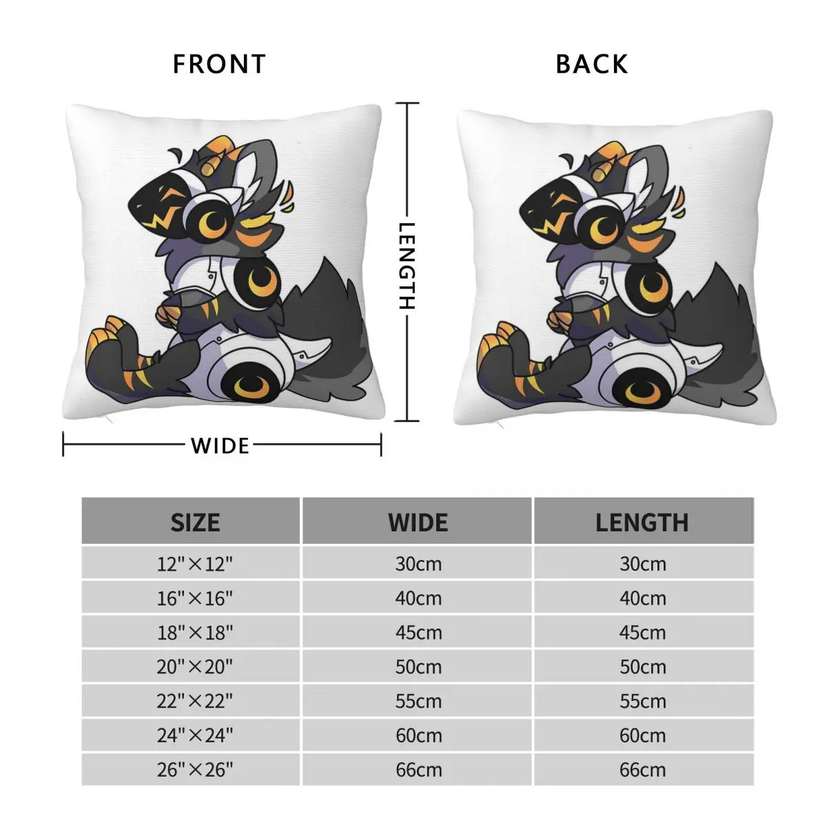 My Furry Protogen Lemondrop Square Pillowcase Polyester Linen Velvet Pattern Zip Decor Home Cushion Cover 18