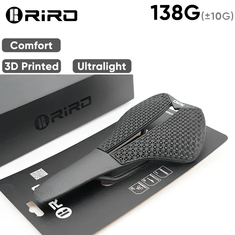 

RIRO 3D Printing Ultra Light 138g Carbon Fiber Bicycle Saddle Hollow Honeycomb Cushion Comfortable Road/Mountain Bike Cushion