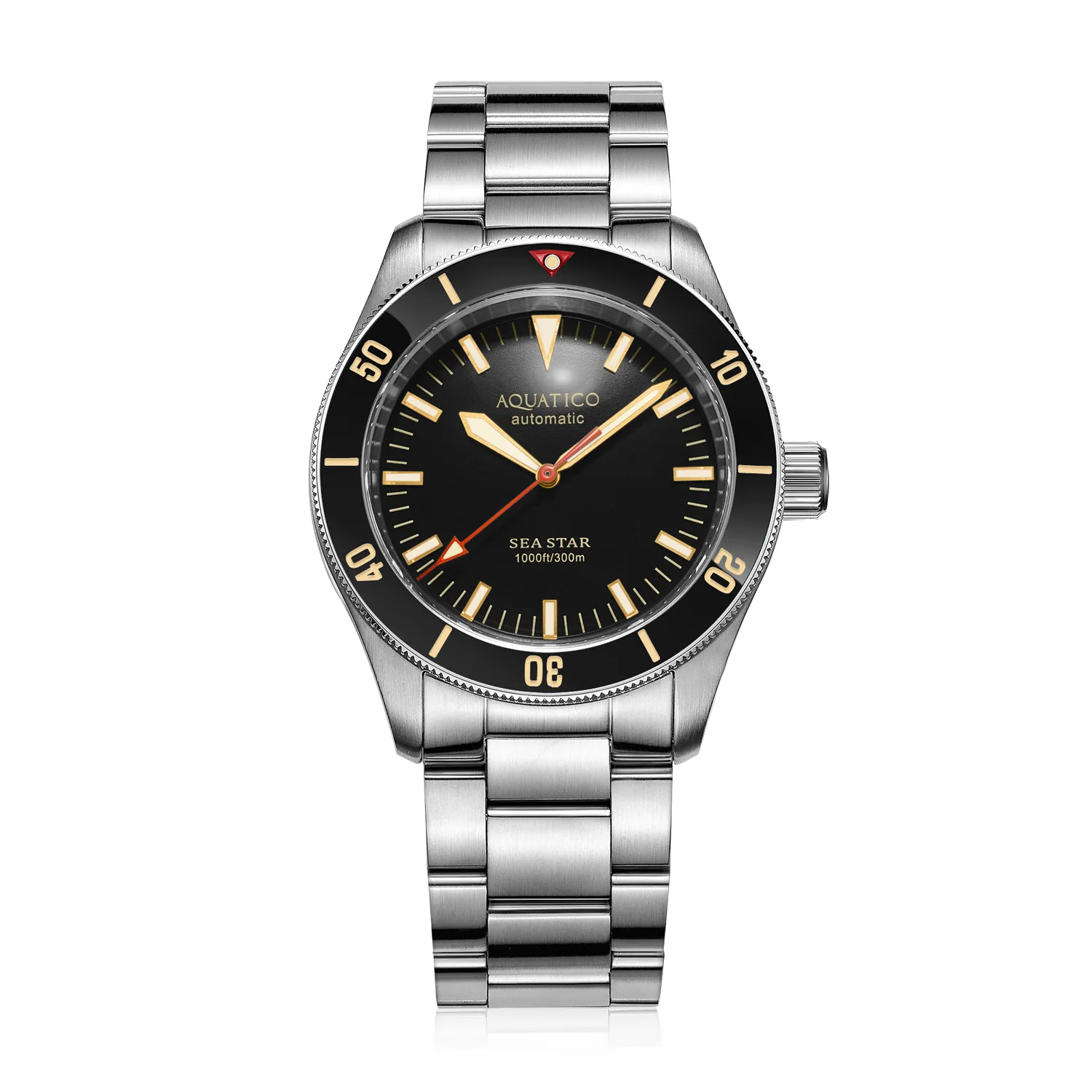 Aquatico Sea Star Black Dial Ceramic Bezel (NH35 NO DATE)