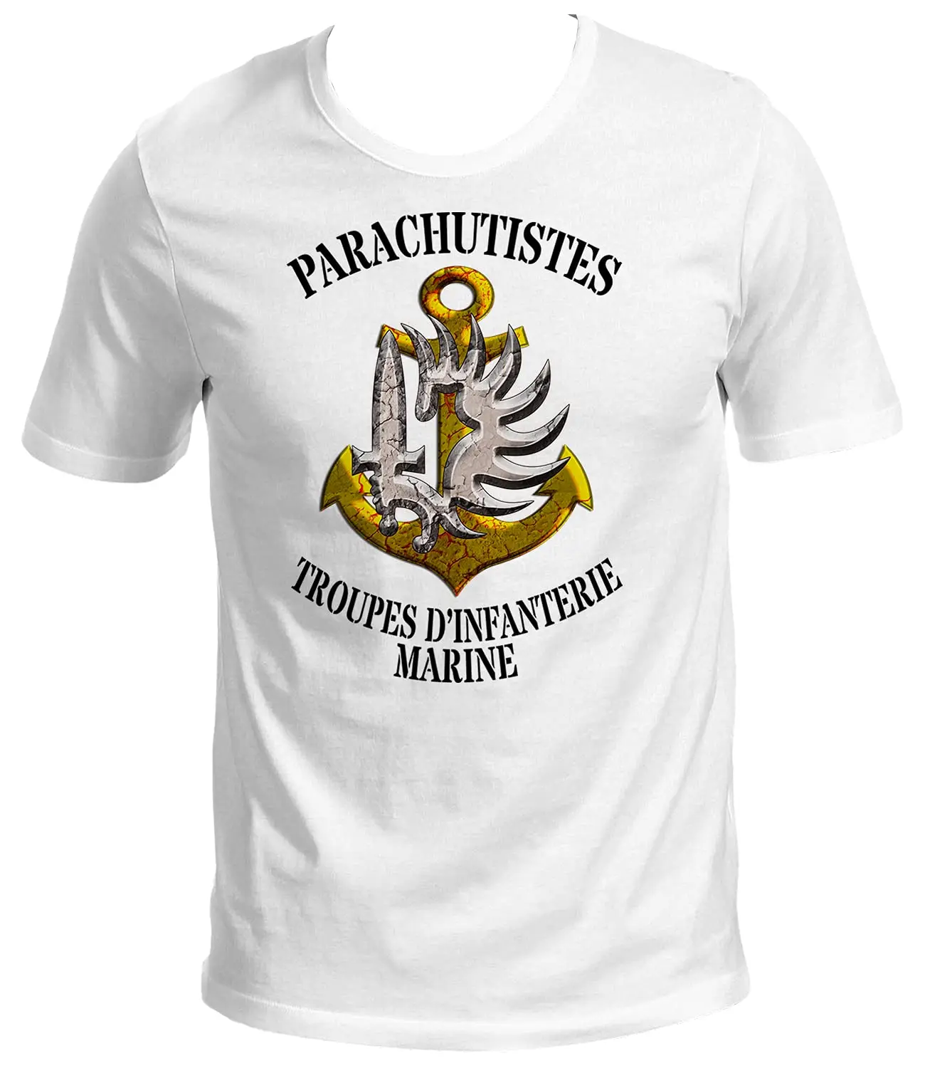 French Marine Infantry Parachute Troops Badge T-Shirt New 100% Cotton O-Neck Summer Short Sleeve Casual Mens T-shirt Size S-3XL