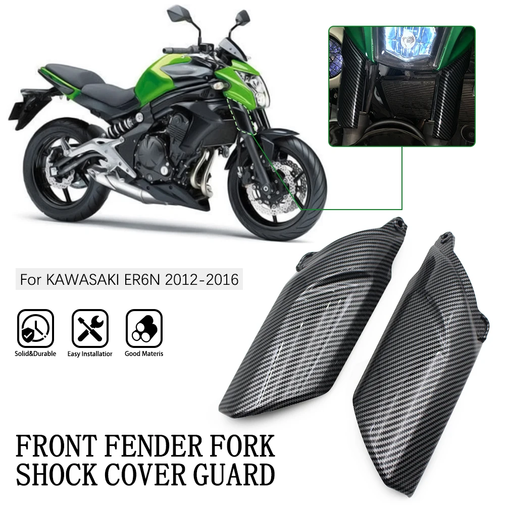 

ABS Plastic For KAWASAKI ER6N 2012 2013 2014 2015 2016 Motorcycle Front Fender Fork Shock Cover Guard Protector Fairing