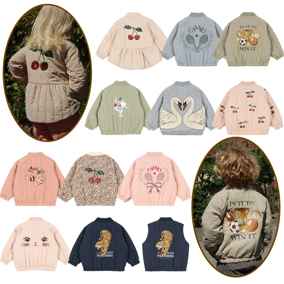 New 2026 KS Autumn Winter Boys Cartoon Lambswool Coat Girls Jackets Outerwear Coats Boys Flight Suit Jacket Kids Cotton Clothes