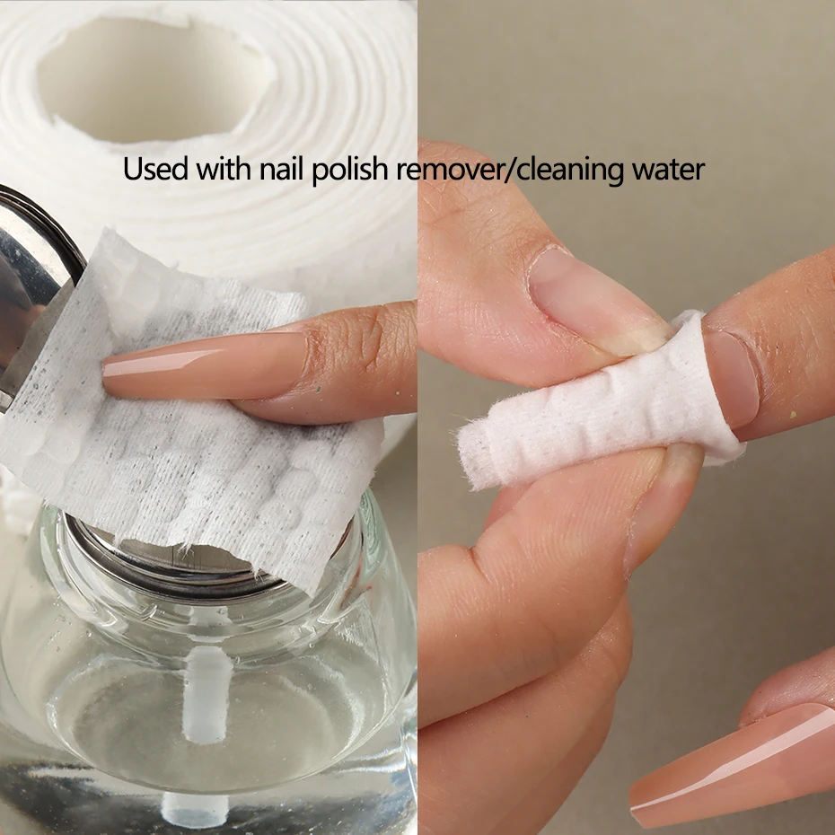 1000/500개 무보풀 네일 폴리쉬 리무버 코튼 패드 젤 폴리쉬 제거 네일 랩 와이프 클리닝 소프트 페이퍼 매니큐어 도구