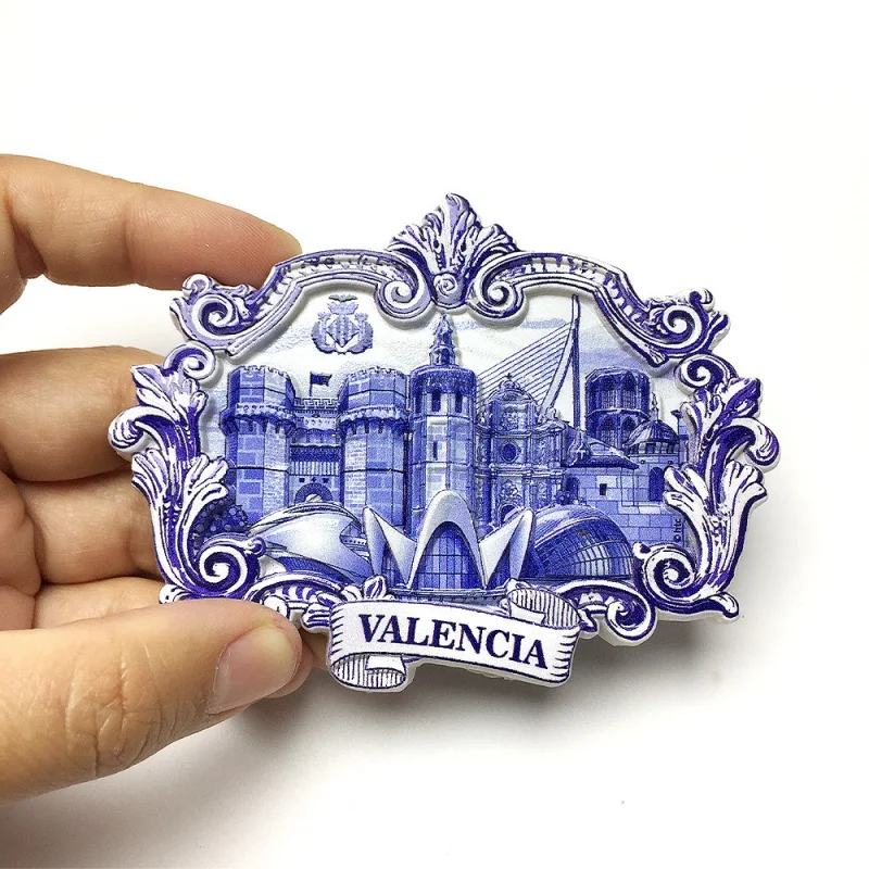 Spanien Valencia Wahrzeichen Gebäude Landschaft Kulturelle und kreative magnetische Kühlschrankmagnete Reise Souvenirs Heimdekorationen