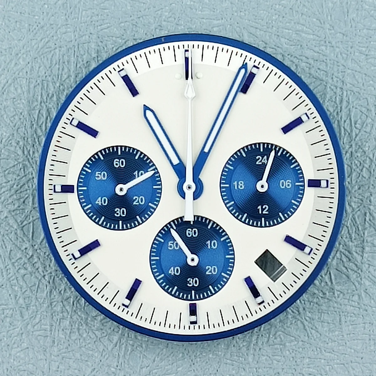 32,5 mm VK-Uhrenzifferblatt für VK-Quarz-63-Uhrwerk, 6 Zeiger, Uhrenteile, C3, grün leuchtendes Chronographen-Gesicht, anpassbares Logo