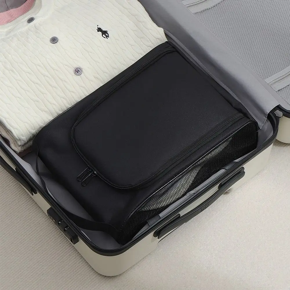 

2 Zipper Football Shoe Storage Bag Foldable Hand-Held Shoe Carrier Bags Side Mesh Cover Oxford Cloth Shoes Organizer Basketball