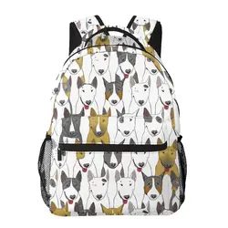 Cute Puppies Shoulder Bag for Women Bull Terrier Prints Fashion School Bag for Teenage Girl Backpacks Travel Bag