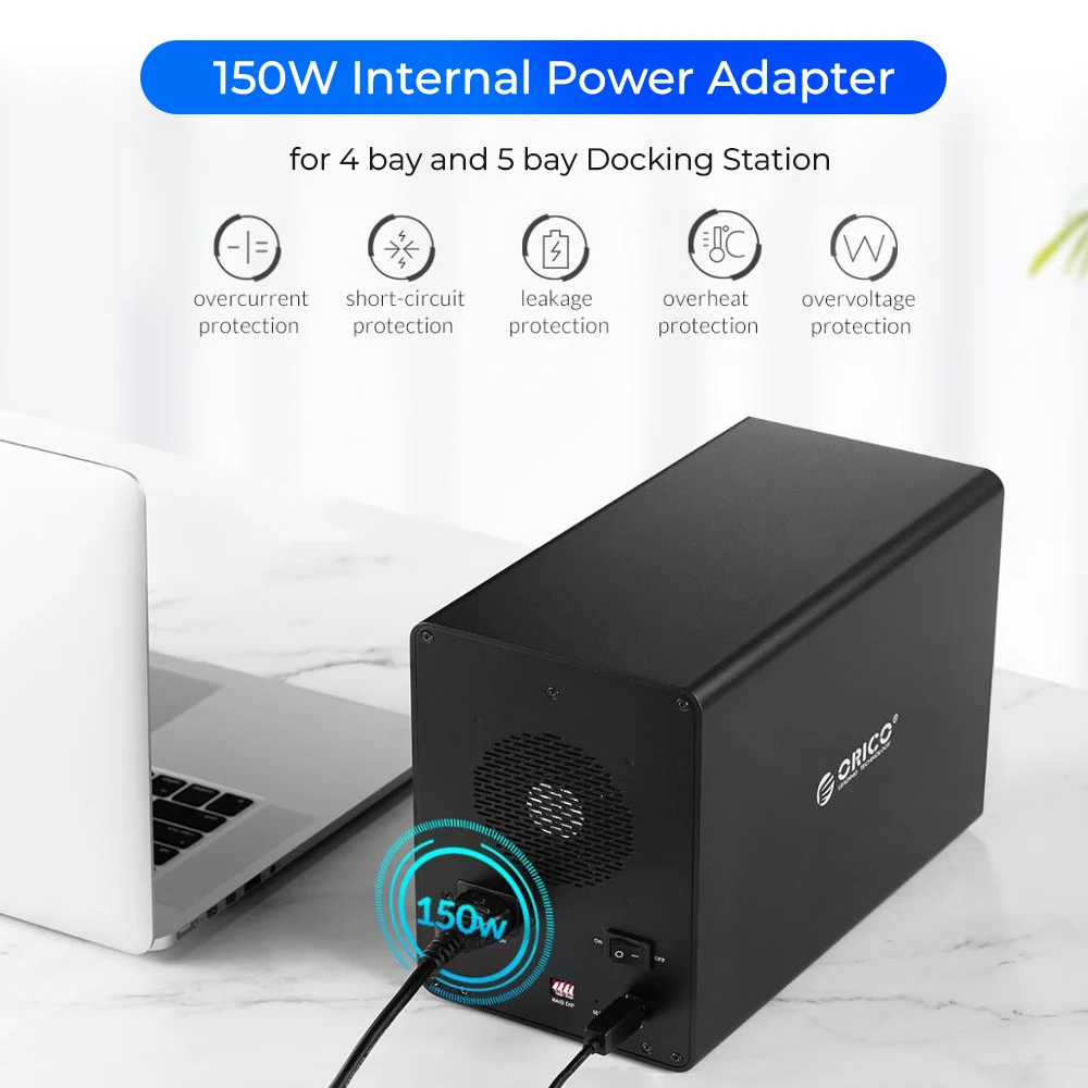 Orico-adaptador de corriente interno de 2,5 w, dispositivo con carcasa Raid HDD/SSD de 3,5/150 pulgadas, SATA HDD SSD de 90TB, máximo herramienta gratis, serie 35, 4/5