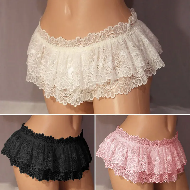 Women's Sexy Lace Pleated Thongs Panties Skirts For Women Cosplay Mini Skirts Cute Ultra Short Ruffled Skirt Lingerie Nightwear