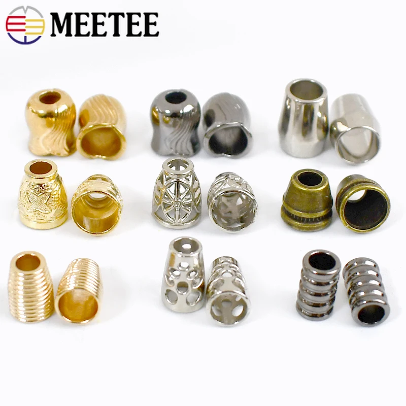 30Pcs Meetee Metal Cord Lock Stopper DIY Pants Cap Rope End Clasp Bolt Clips Button Garment Paracord Shoes Accessories