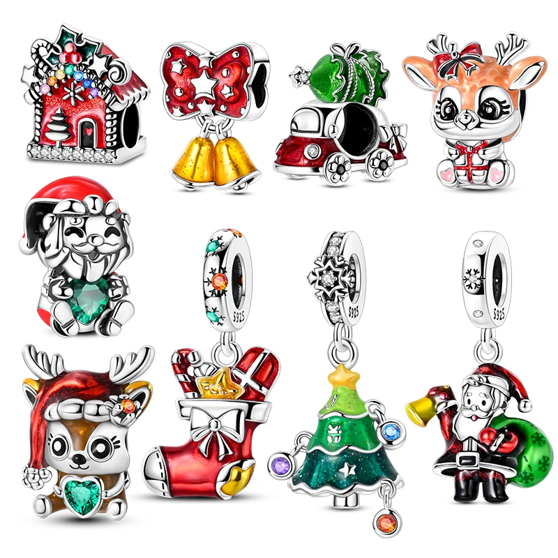 

Оригинальные подвески из серебра 925 пробы, серия Санта-Клауса и лося, подходит для оригинального браслета 3 мм для женщин, изготовление ювелирных изделий своими руками, подарков, новинка