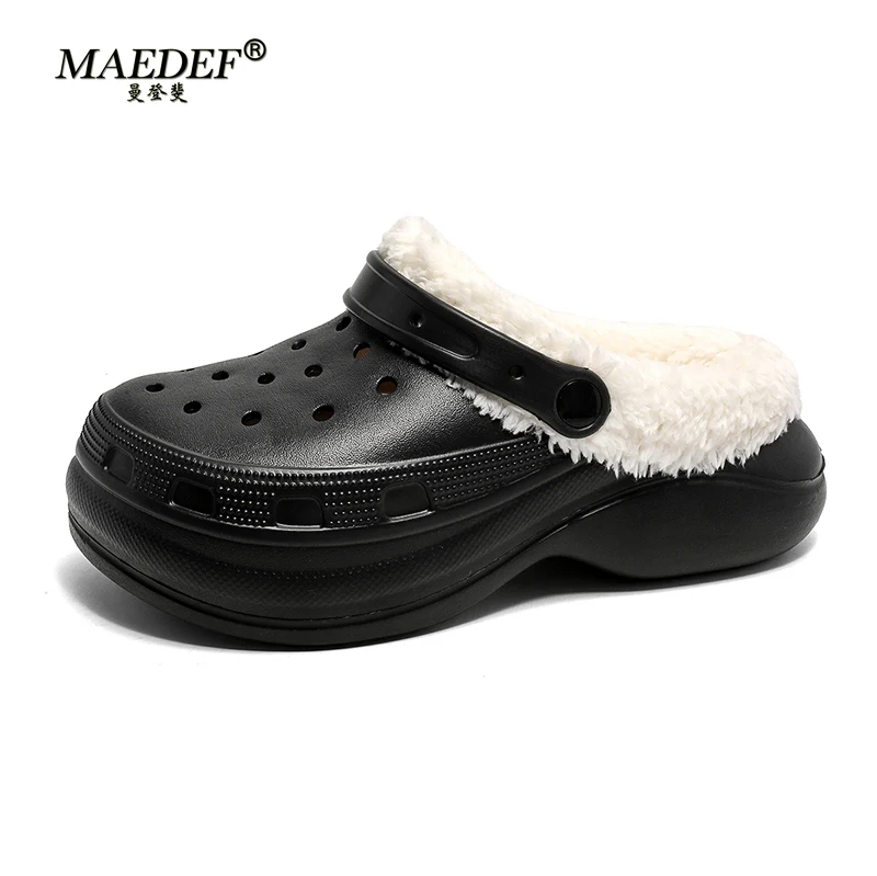 

2024 Fasion Plush Fur Clogs Slippers for Women Winter Soft Furry Slippers EVA Garden Shoes Multi-Use Indoor Outdoor Shoes Women