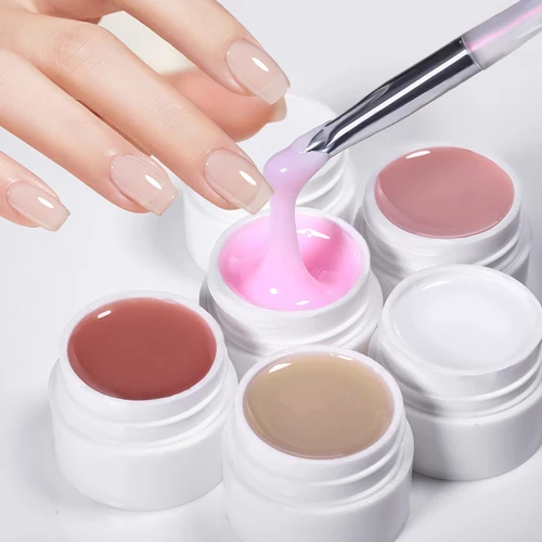 Imagen 2 del producto LILICUTE 6 en 1 esmalte de uñas de Gel de extensión sólido antiadherente flor tallada 3D mantener el uña C arco Gel de Base dura acrílica mejorada