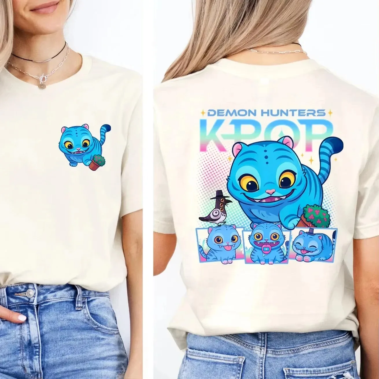 

Лето 2025 года, футболка с тигром, новый фильм Harajuku, летняя футболка KPop Tiger, подарок в стиле Харадзюку, мужская повседневная женская одежда, уличная одежда высокого качества