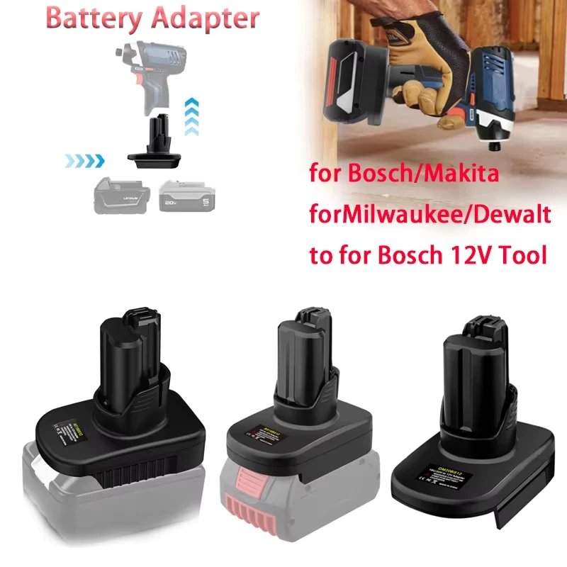 

Адаптер аккумулятора для аккумулятора Dewalt / Bosch/Makita/Milwaukee18V, конвертер аккумуляторной батареи для аккумуляторных электроинструментов Bosch 12 В