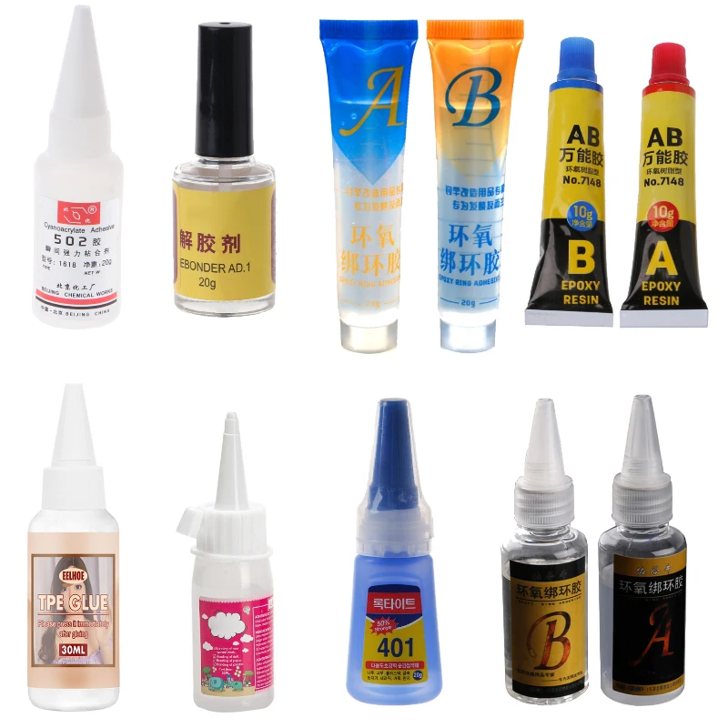 Multifunktionaler Kleber und 502-Kleber für die Reparatur von Angelruten und Reifenflicken von ABS-Modellen. Manueller Kleber und Entleerungsmittel